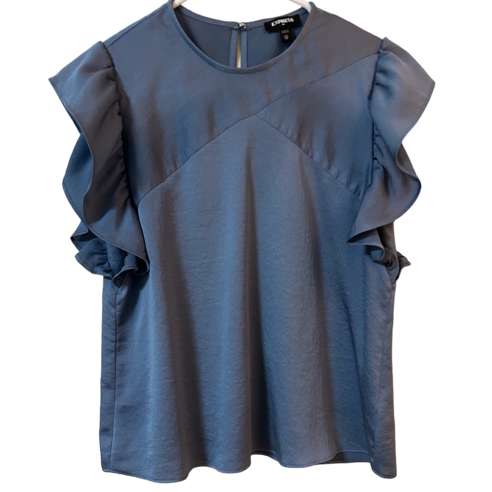 🔴3/$18 Express short sleeve blouse - Color blue/gray - Size XS